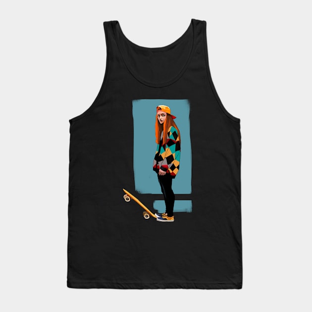 Sk8ter Grrrl Tank Top by Ayuso Art